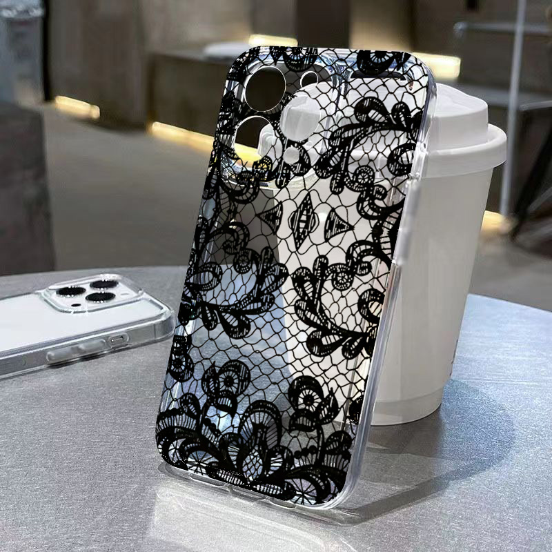 Moda preto laço flor padrão ca - Xiaomi Phone Accessories avaliação e preço